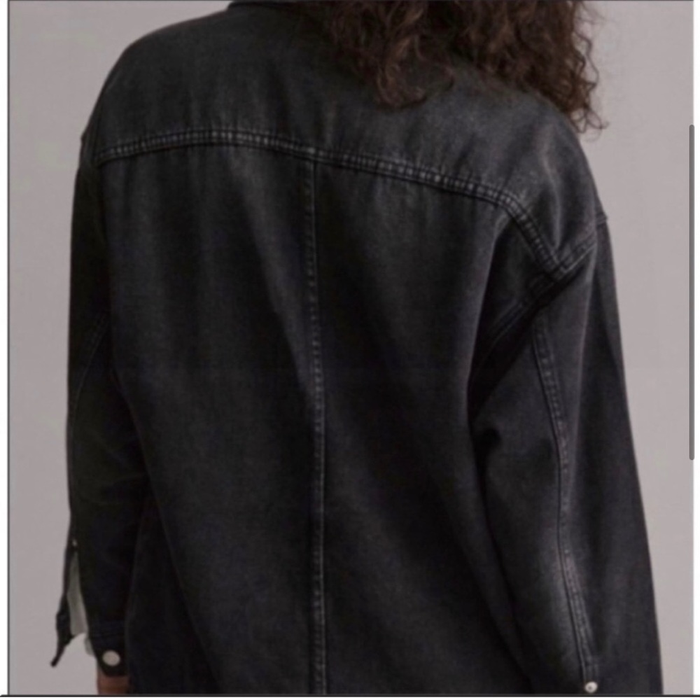 Anthropologie Pilcro Longline Denim Trucker Jacket Size XS Fits like a M! - Picture 3 of 7